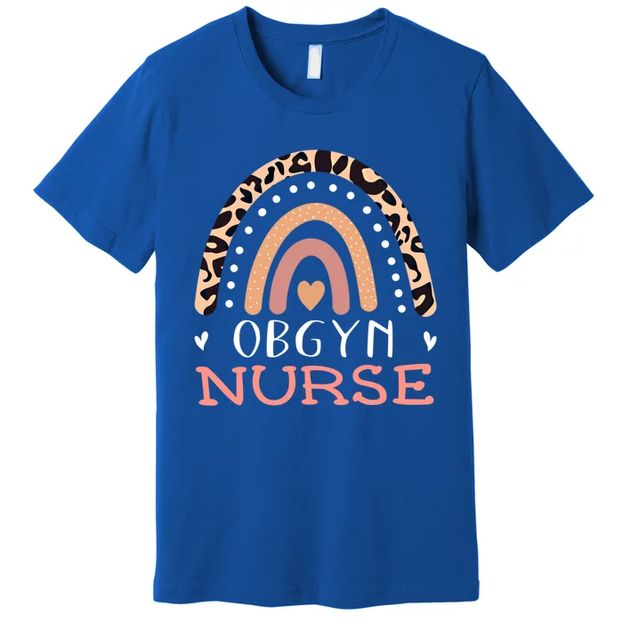 Obgyn Nurse Leopard Rainbow Gynecology Obstetrics Doctor Gift Premium T-Shirt