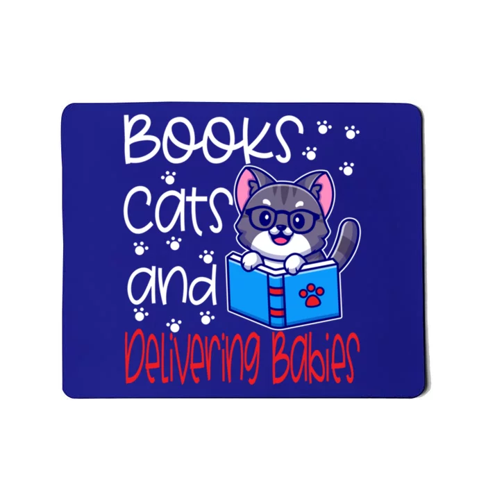 Ob Nurse Labor Delivery Obgyn Cat Mom Dad Owner Book Doula Cool Gift Mousepad