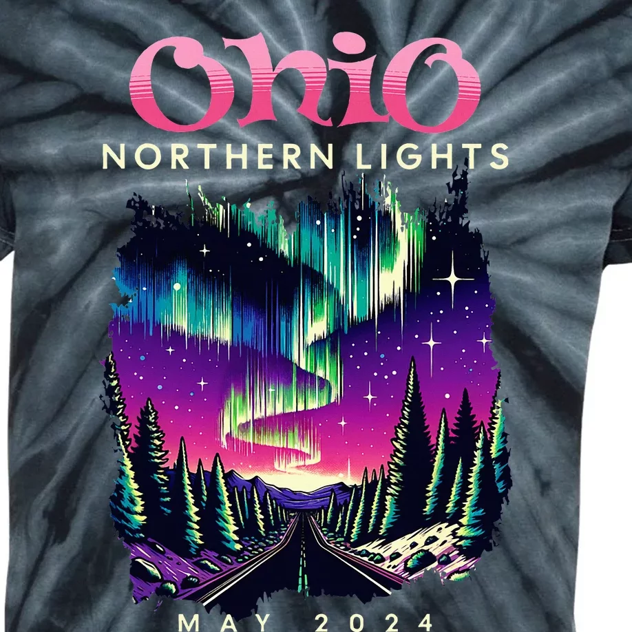 Ohio Northern Lights Borealis May 2024 Kids Tie-Dye T-Shirt