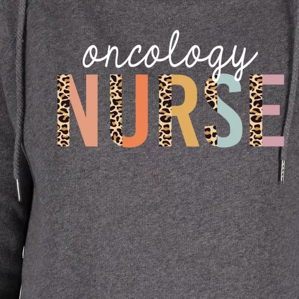 Oncology Nurse Leopard Print Nursing School Gift Womens Funnel Neck Pullover Hood