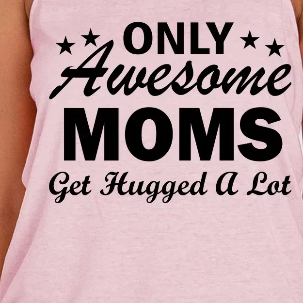 Only Awesome Moms Get Hugged A Lot Women's Knotted Racerback Tank