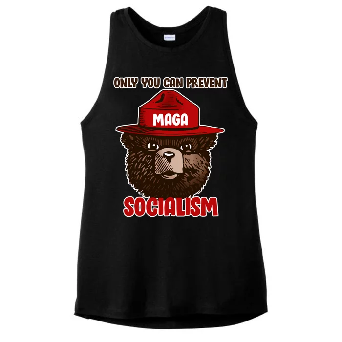 Only Can You Prevent Maga Socialism Ladies Tri-Blend Wicking Tank