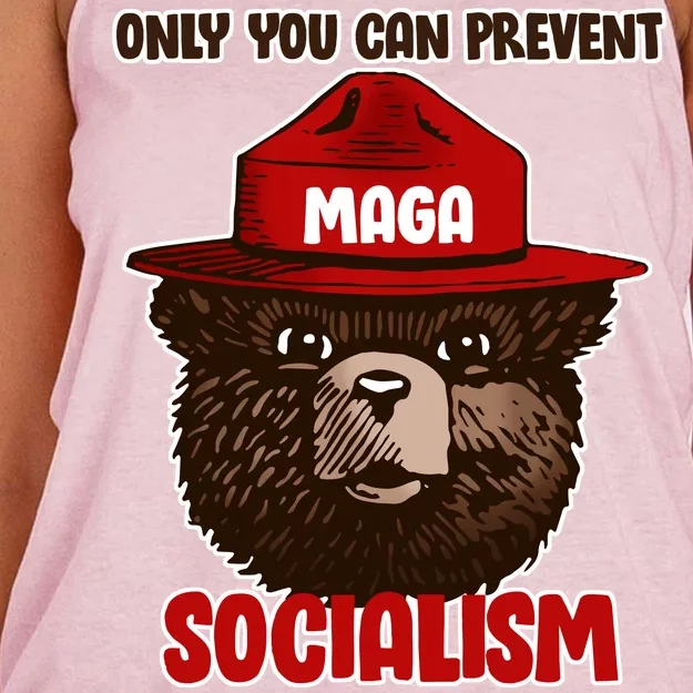 Only Can You Prevent Maga Socialism Women's Knotted Racerback Tank