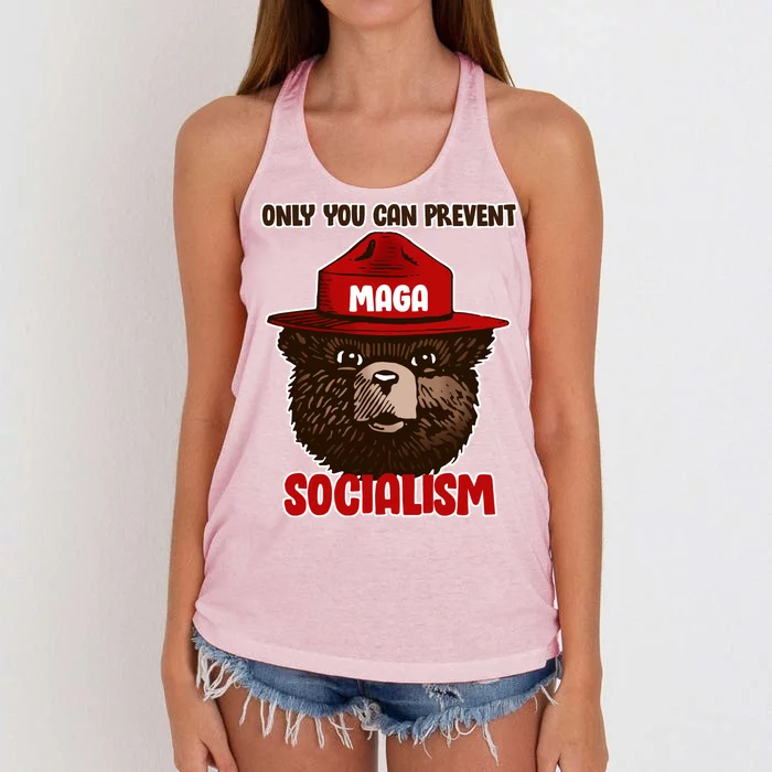 Only Can You Prevent Maga Socialism Women's Knotted Racerback Tank