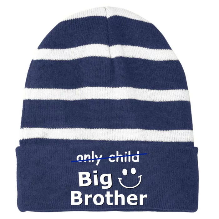 Only Child Big Brother Striped Beanie with Solid Band