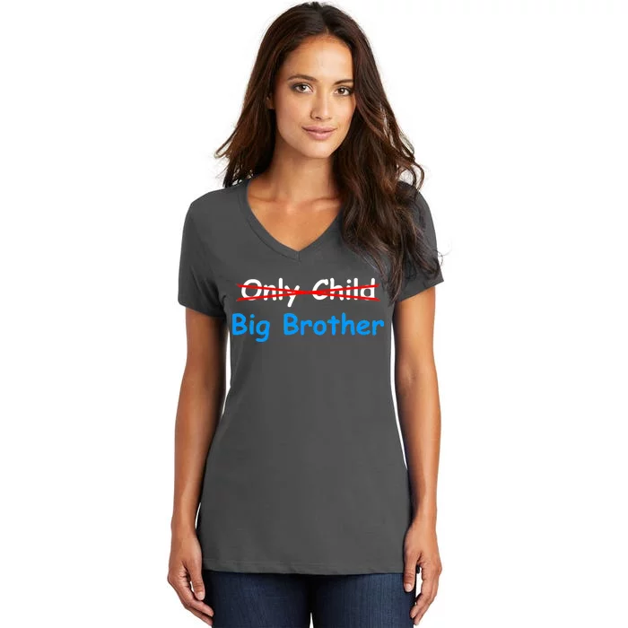 Only Child Going to be A Big Brother Women's V-Neck T-Shirt