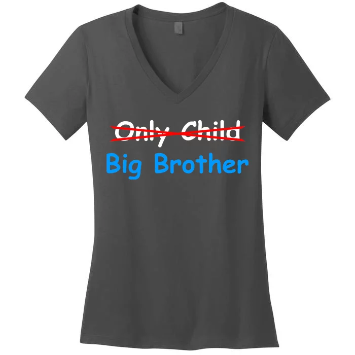 Only Child Going to be A Big Brother Women's V-Neck T-Shirt