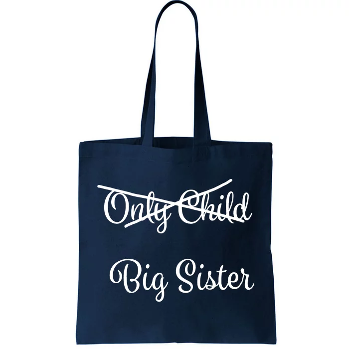 Only Child Promoted To Big Sister Tote Bag