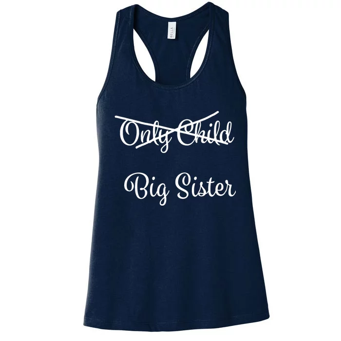 Only Child Promoted To Big Sister Women's Racerback Tank