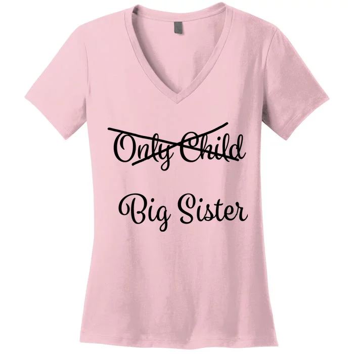 Only Child Promoted To Big Sister Women's V-Neck T-Shirt