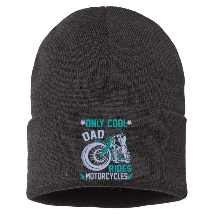 Only Cool Dad Rides Motorcycles Sustainable Knit Beanie