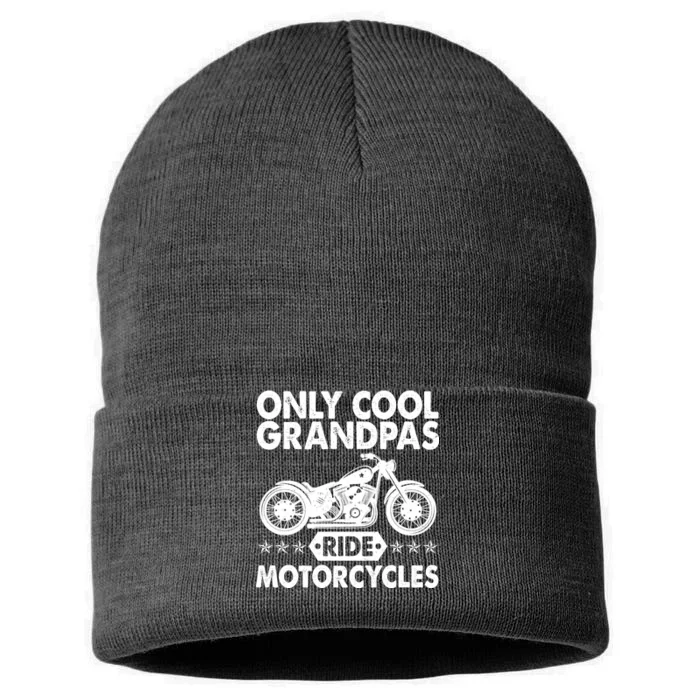 Only Cool Grandpas Ride Motorcycles Sustainable Knit Beanie