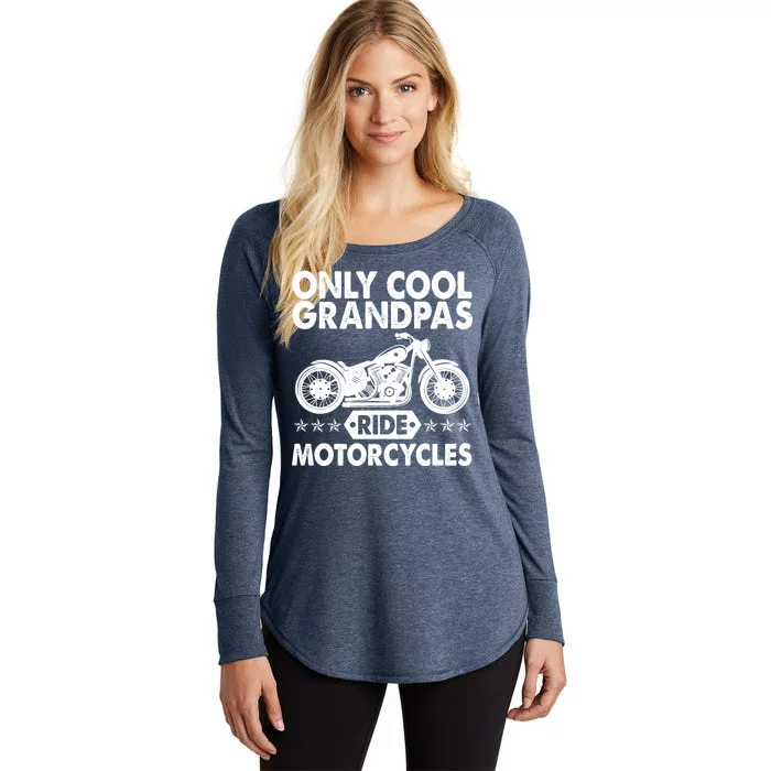 Only Cool Grandpas Ride Motorcycles Women's Perfect Tri Tunic Long Sleeve Shirt