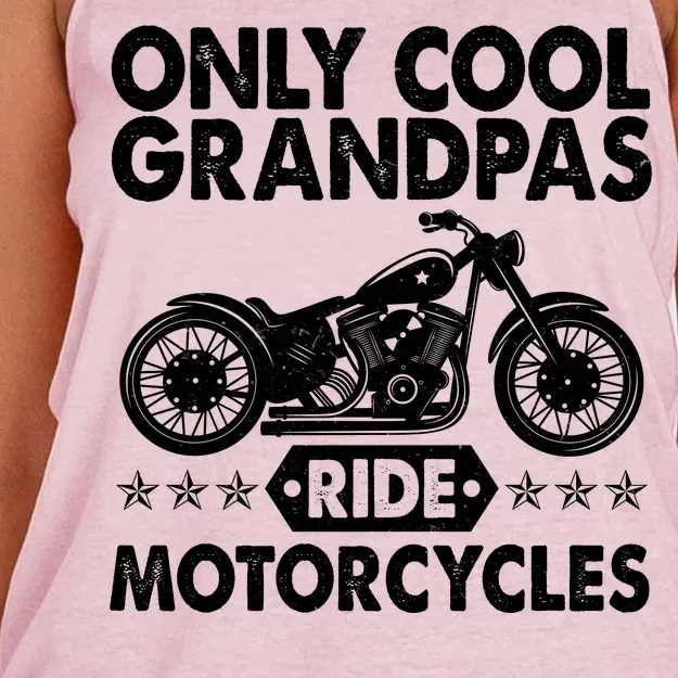 Only Cool Grandpas Ride Motorcycles Women's Knotted Racerback Tank