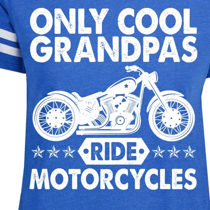 Only Cool Grandpas Ride Motorcycles Enza Ladies Jersey Football T-Shirt