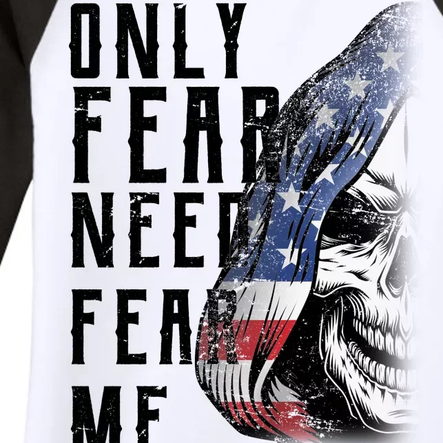 Only Fear Need Fear Me Women's Tri-Blend 3/4-Sleeve Raglan Shirt