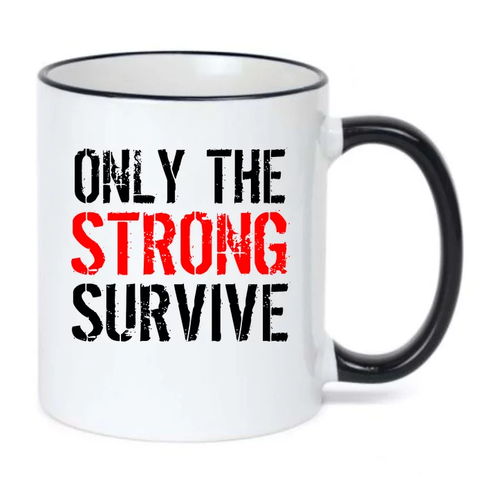 Only The Strong Survive Black Color Changing Mug