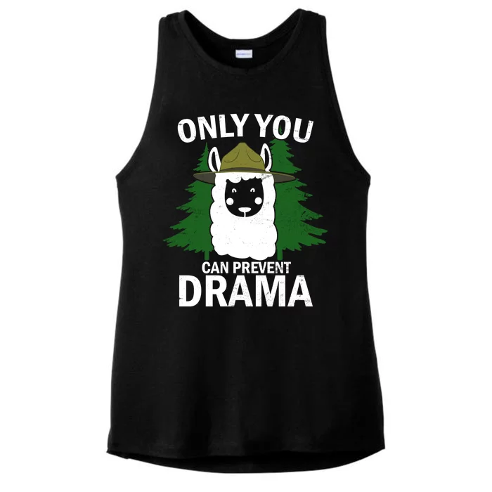 Only You Can Prevent Drama Funny LLama Ladies Tri-Blend Wicking Tank