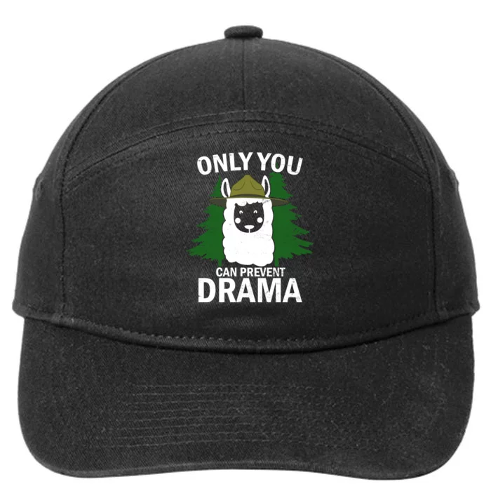 Only You Can Prevent Drama Funny LLama 7-Panel Snapback Hat