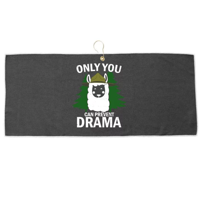 Only You Can Prevent Drama Funny LLama Large Microfiber Waffle Golf Towel