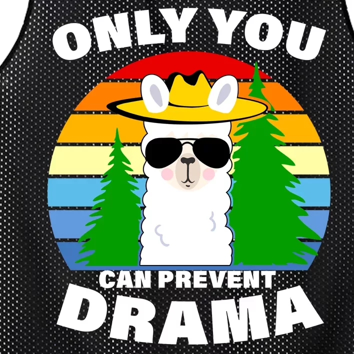 Only You Can Prevent Drama Llama Mesh Reversible Basketball Jersey Tank