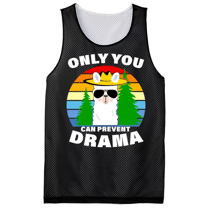 Only You Can Prevent Drama Llama Mesh Reversible Basketball Jersey Tank