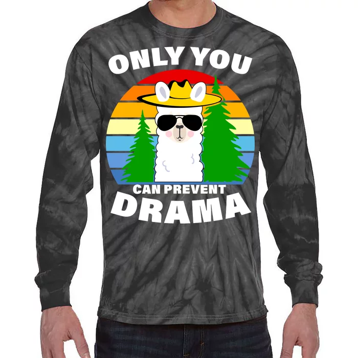 Only You Can Prevent Drama Llama Tie-Dye Long Sleeve Shirt