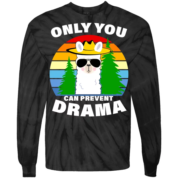 Only You Can Prevent Drama Llama Tie-Dye Long Sleeve Shirt