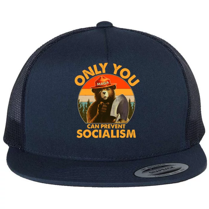 Only You Can Prevent Socialism Vintage Flat Bill Trucker Hat