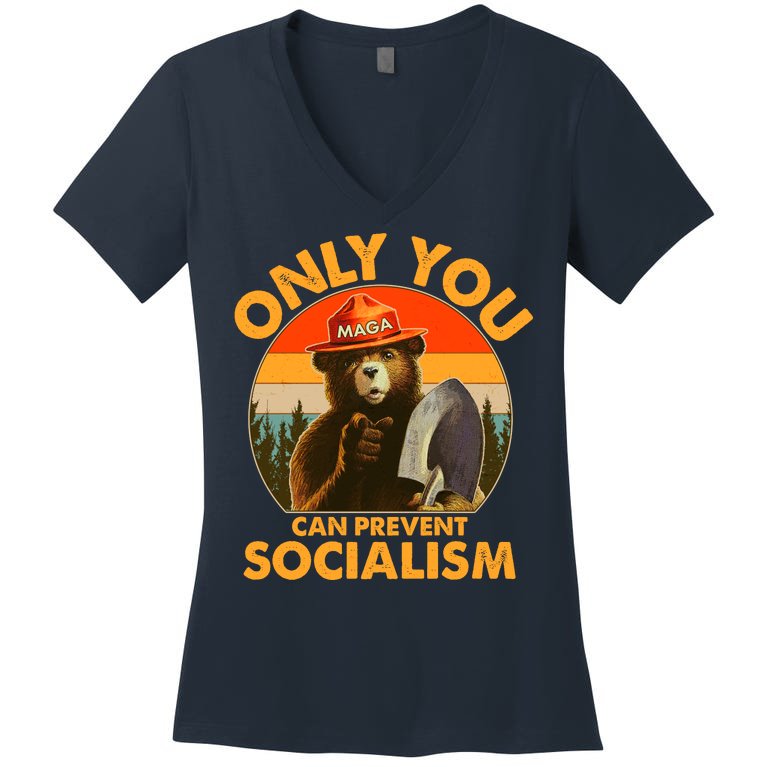 Only You Can Prevent Socialism Vintage Women's V-Neck T-Shirt
