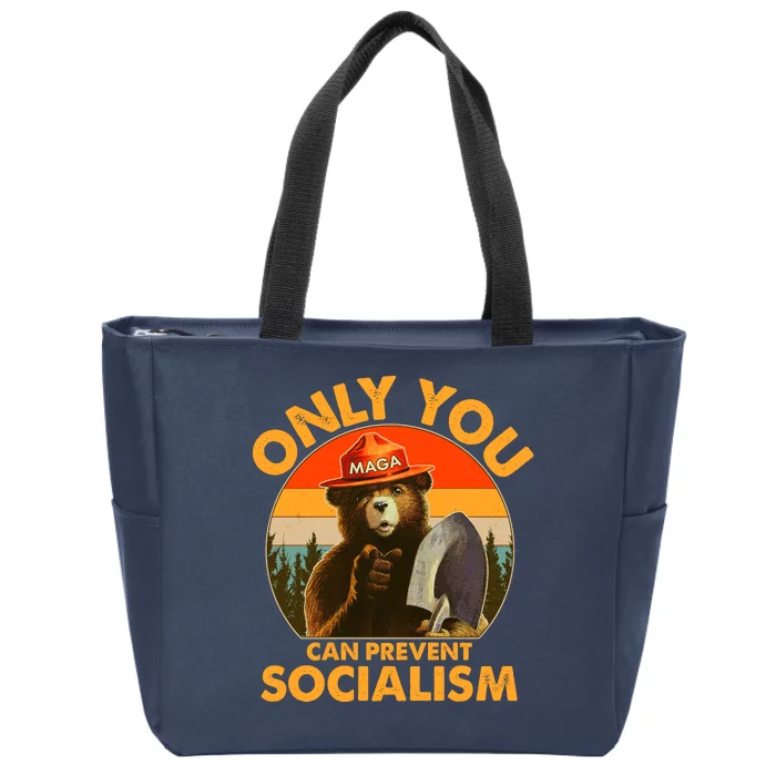 Only You Can Prevent Socialism Vintage Zip Tote Bag