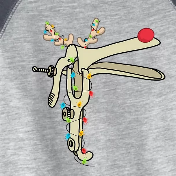 Obgyn Nurse Merry Christmas Reindeer Speculum Xmas Lights Toddler Fine Jersey T-Shirt