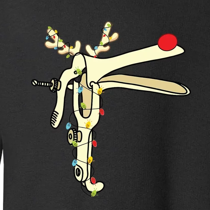 Obgyn Nurse Merry Christmas Reindeer Speculum Xmas Lights Toddler Sweatshirt