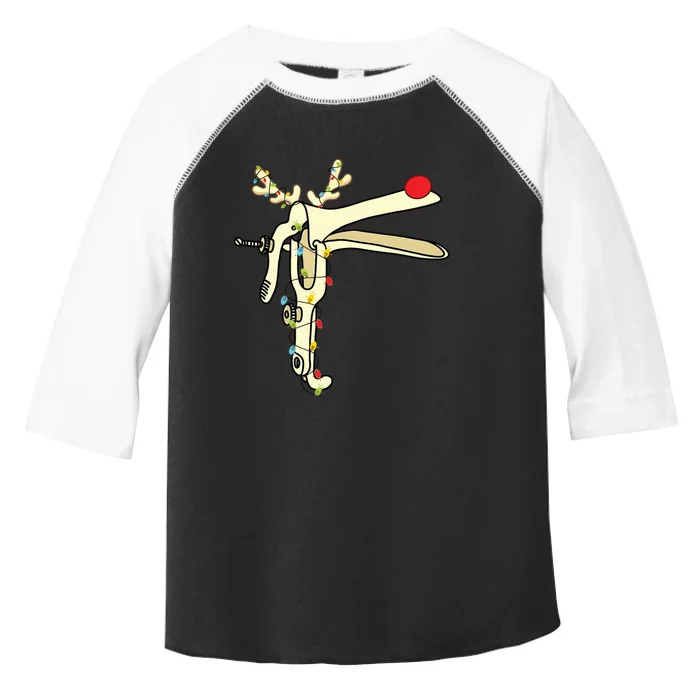 Obgyn Nurse Merry Christmas Reindeer Speculum Xmas Lights Toddler Fine Jersey T-Shirt