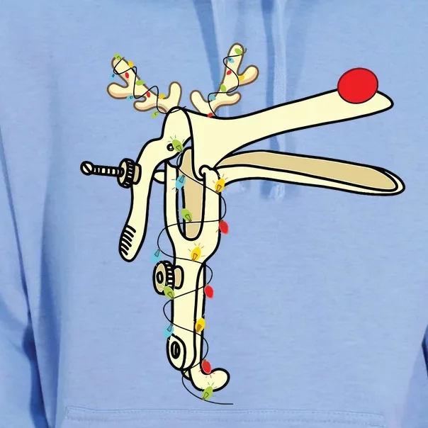 Obgyn Nurse Merry Christmas Reindeer Speculum Xmas Lights Unisex Surf Hoodie