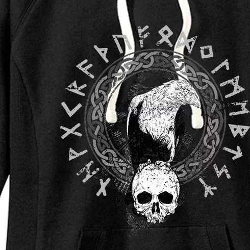 Odin Norse Mythology Raven Viking Skull Gift Viking Women's Fleece Hoodie