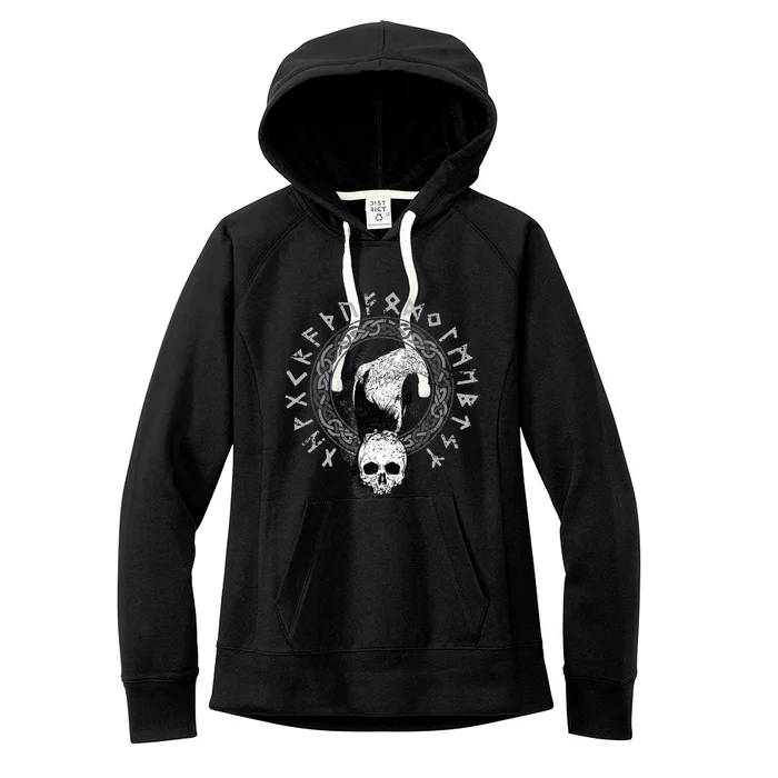 Odin Norse Mythology Raven Viking Skull Gift Viking Women's Fleece Hoodie