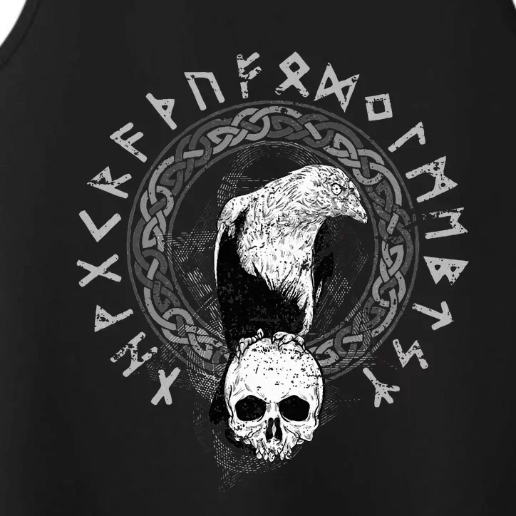 Odin Norse Mythology Raven Viking Skull Gift Viking Performance Tank