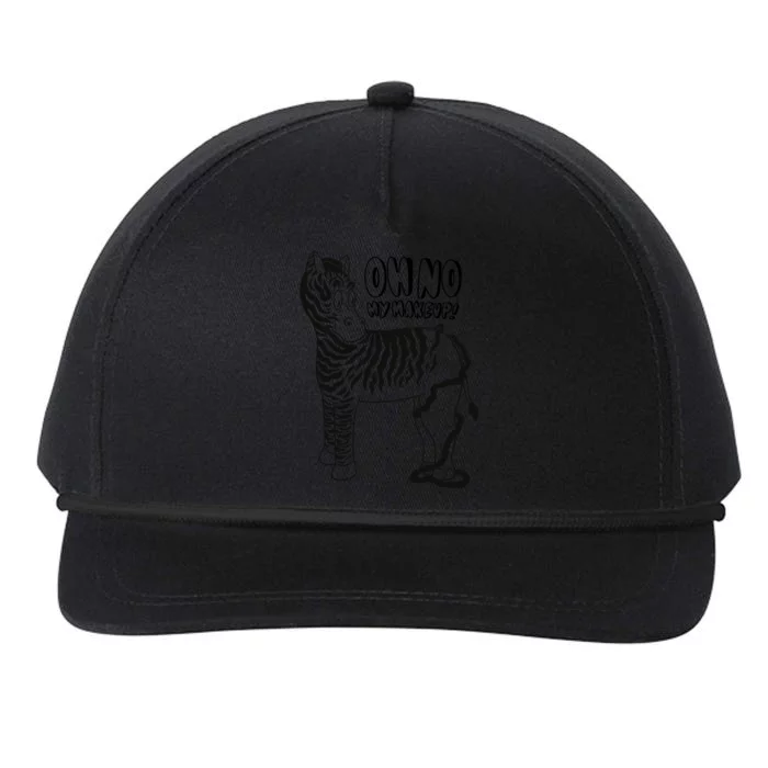 Oh No My Makeup Funny Zebra Snapback Five-Panel Rope Hat