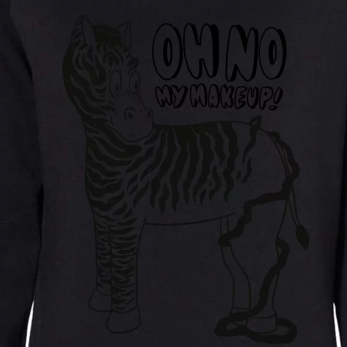 Oh No My Makeup Funny Zebra Womens California Wash Sweatshirt