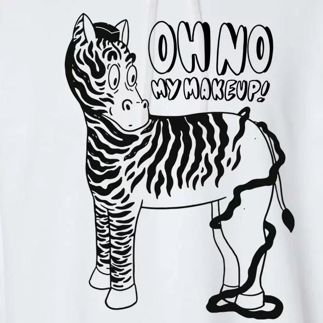 Oh No My Makeup Funny Zebra Garment-Dyed Fleece Hoodie