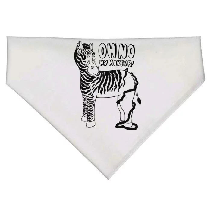 Oh No My Makeup Funny Zebra USA-Made Doggie Bandana