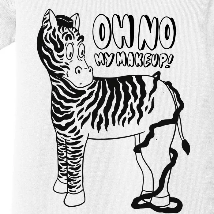 Oh No My Makeup Funny Zebra Baby Bodysuit