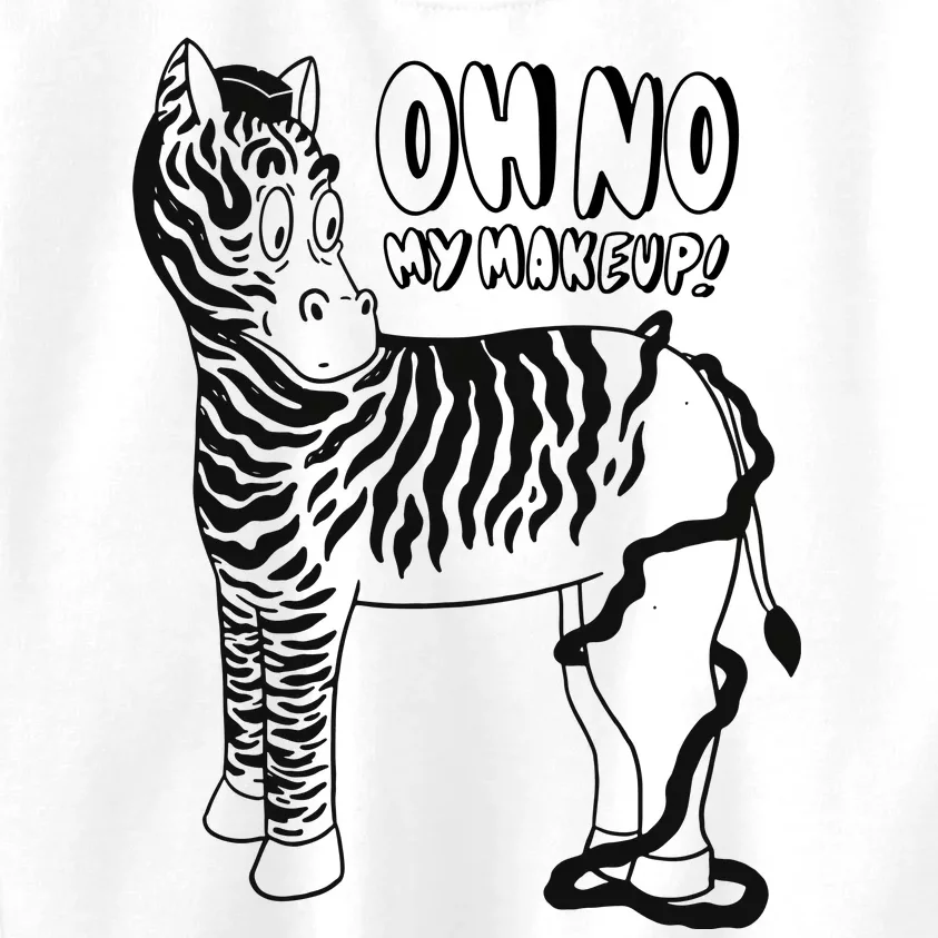 Oh No My Makeup Funny Zebra Kids Sweatshirt