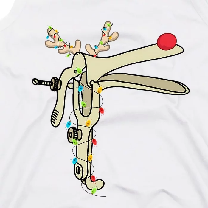 Obgyn Nurse Merry Christmas Reindeer Speculum Xmas Lights Tank Top