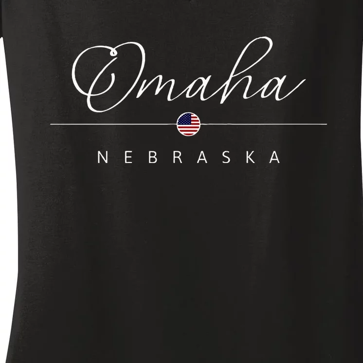 Omaha Nebraska Ne On Omaha Women's V-Neck T-Shirt