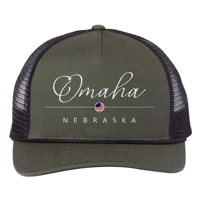 Omaha Nebraska Ne On Omaha Retro Rope Trucker Hat Cap