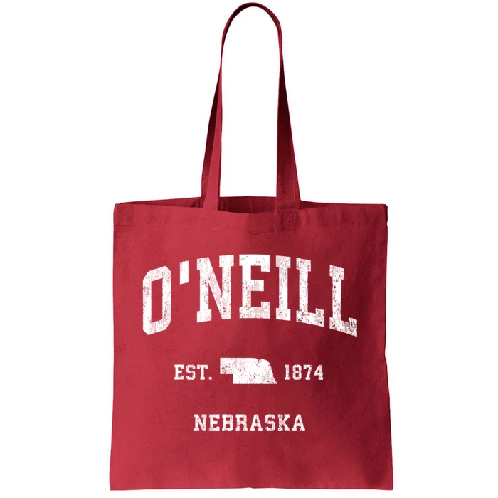 Oneill Nebraska Ne Vintage Established Athletic Sports Design Tote Bag