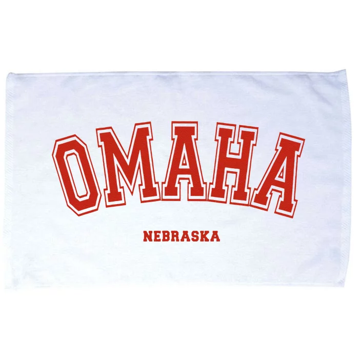 Omaha Nebraska NE Red Letter Graphic On Omaha Microfiber Hand Towel