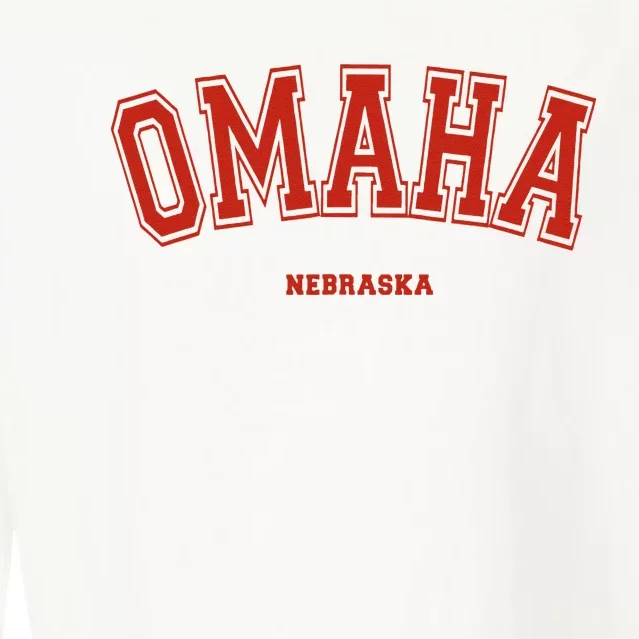 Omaha Nebraska NE Red Letter Graphic On Omaha Cropped Pullover Crew